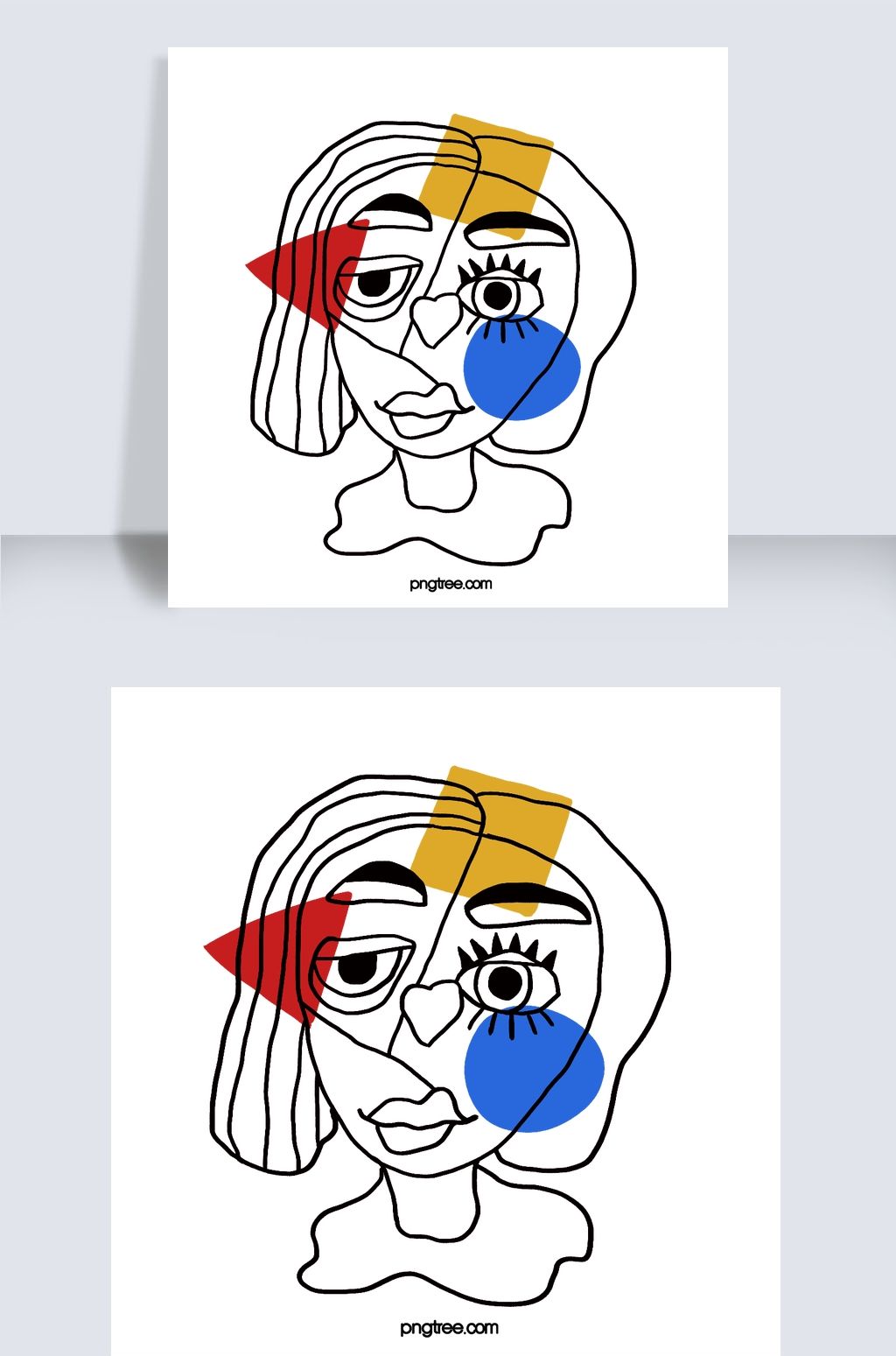 创意组合线条简约抽象人物装饰画