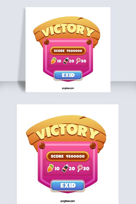 卡通游戏通关弹窗ui设计图片素材(psd分层格式)免费下载_互联网图标