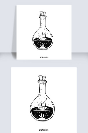 黑白装饰画 瓶子图片