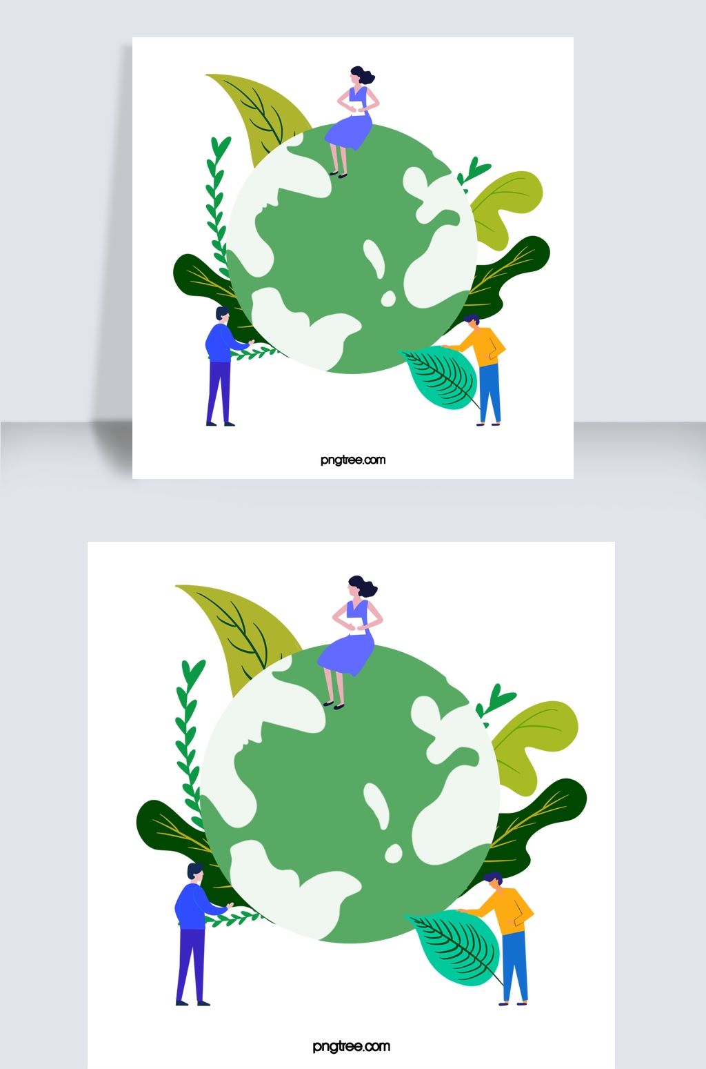 卡通手绘保护地球环保插画