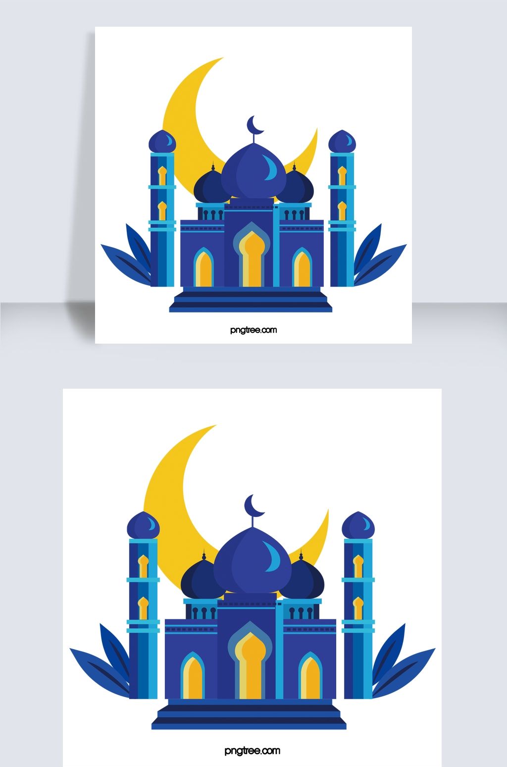 手绘卡通清真寺建筑图