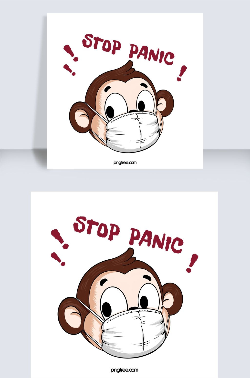 停止恐慌戴口罩卡通猴子