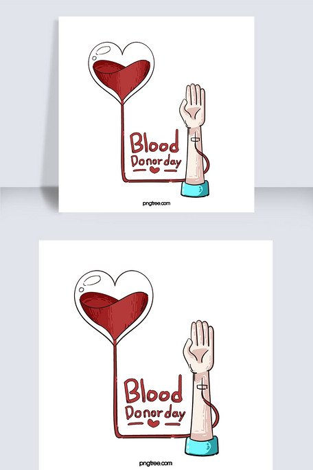 手绘风爱心献血