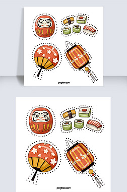 日本元素手绘贴纸