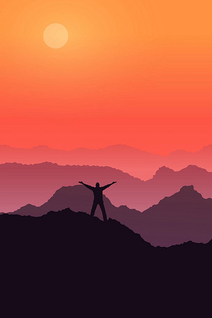 夕阳西下面对着高山呼唤呐喊下载-编号26588435-其他-我图网