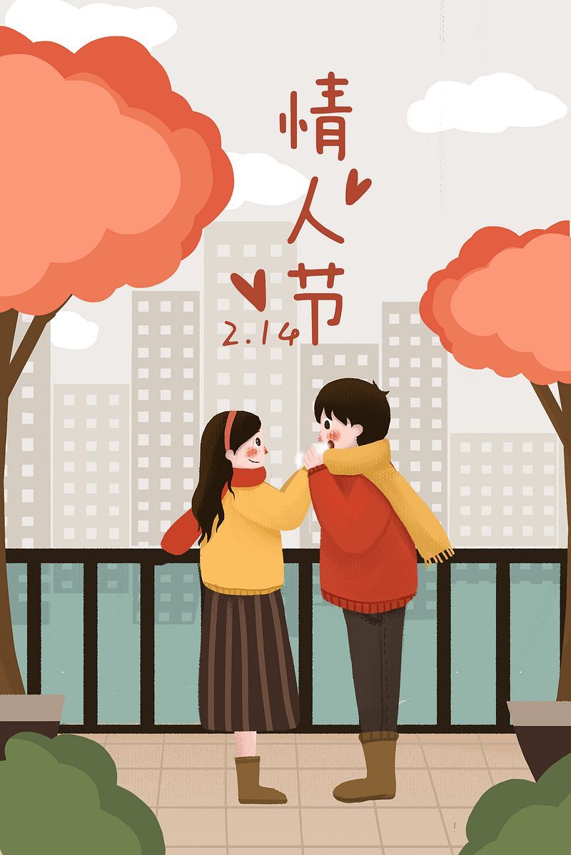 情人节男女朋友哈气取暖冬天情侣