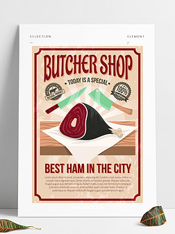 最佳火腿广告：肉店形象与火腿图片