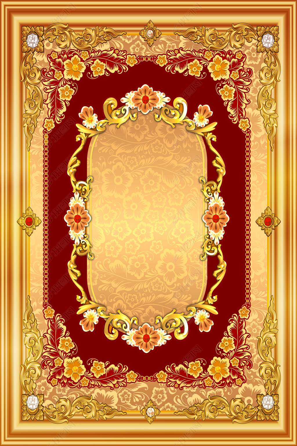 花纹图案欧式金色古典欧式花边中式剪花设计花纹图案家居数码图案