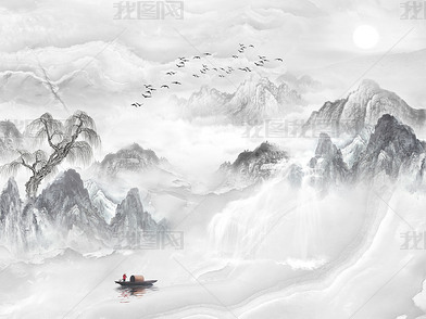 大理石纹理黑白灰意境山水电视下载-编号23624727-花纹图案-我图网