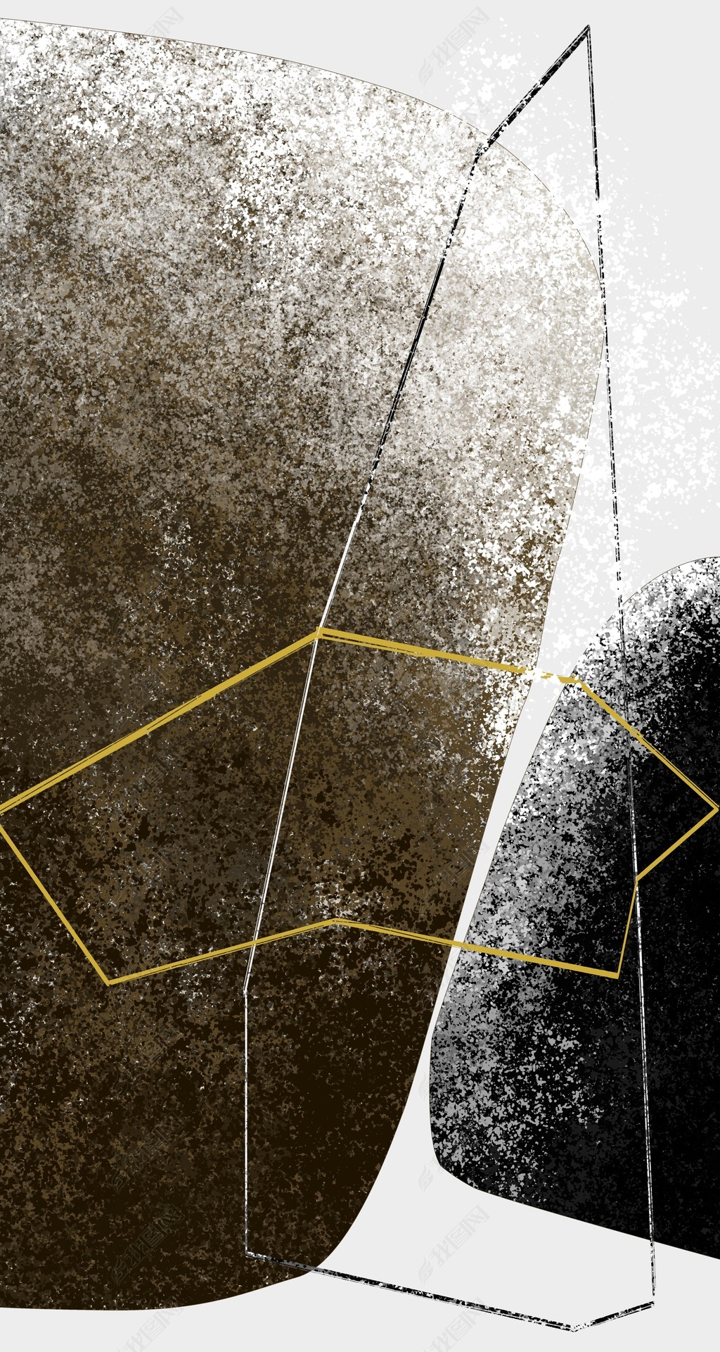 花纹图案-北欧抽象现代简约轻奢几何艺术走廊竖版花纹图案家居数码