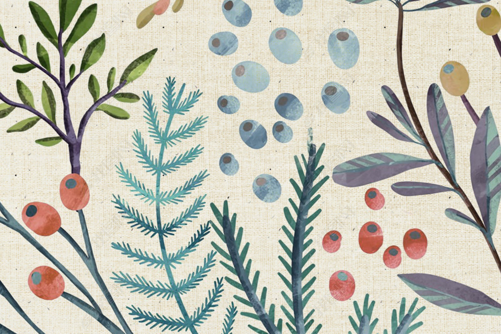 花纹图案现代简约北欧抽象手绘花卉时尚商务花纹图案家居数码图案