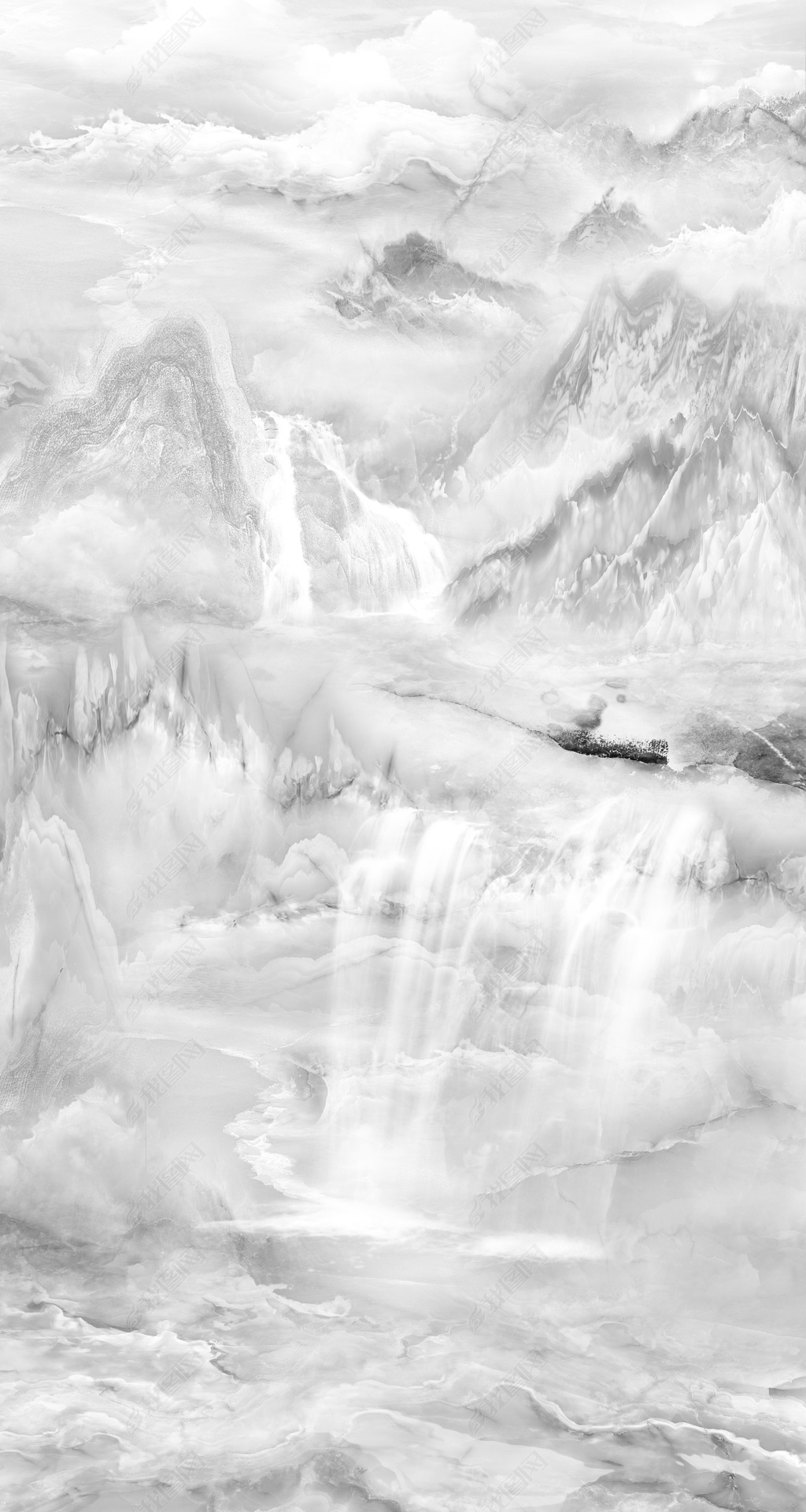 花纹图案新中式黑白水墨山水大理石纹山水复式楼花纹图案家居数码图案