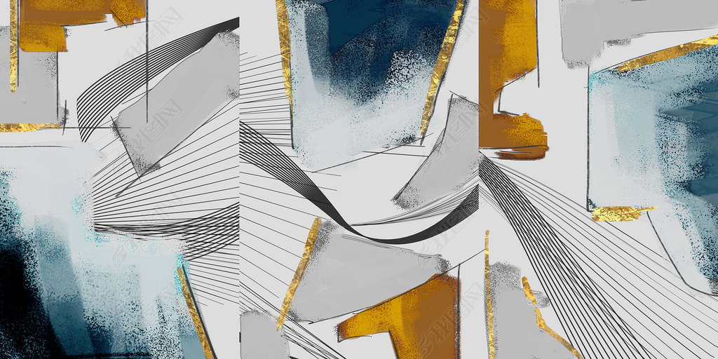 花纹图案现代简约手绘抽象几何油画后现代北欧花纹图案家居数码图案