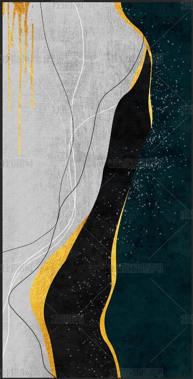 原创花纹图案-现代抽象艺术几何色块纹理线条拼接轻奢花纹图案家居