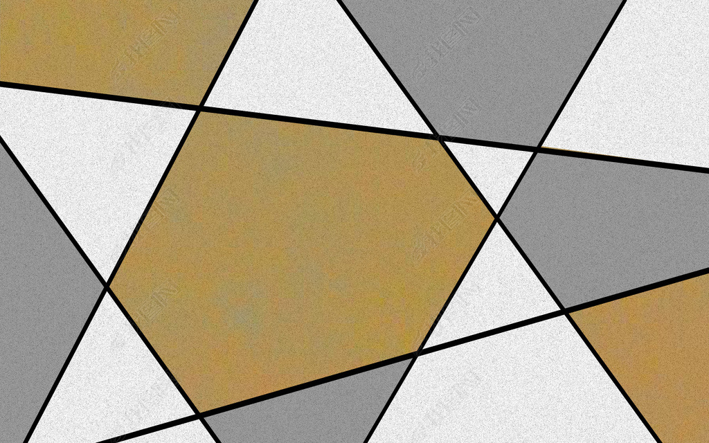 原创花纹图案-几何多边形抽象图案金色灰色高级电视花纹图案家居数码