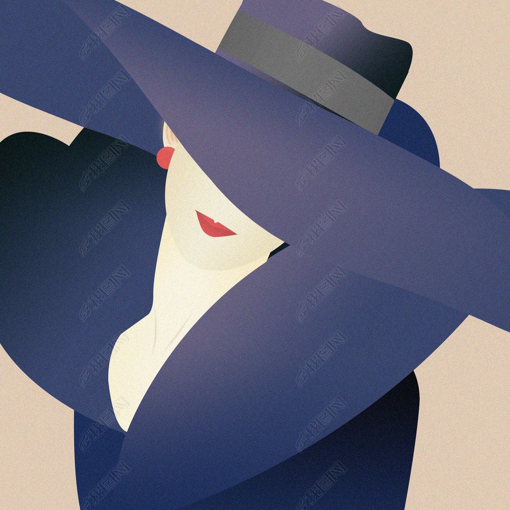 原创花纹图案-现代极简抽象人物摩登女郎莫兰迪色花纹图案家居数码