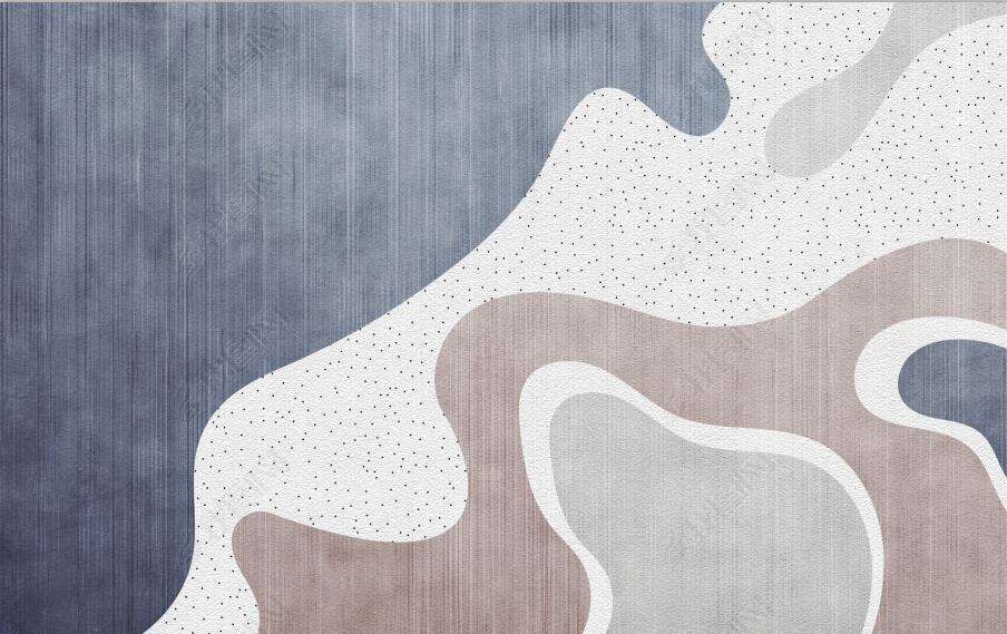 花纹图案北欧简约现代轻奢抽象几何波纹蓝色地垫花纹图案家居数码图案