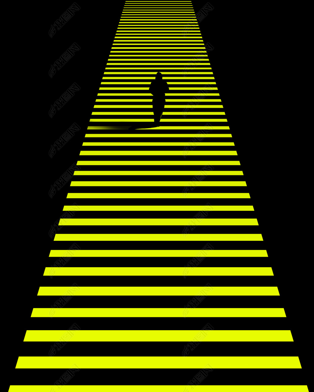 花纹图案-与神同行抽象黑白灰柠檬黄色块人行走花纹图案家居数码图案