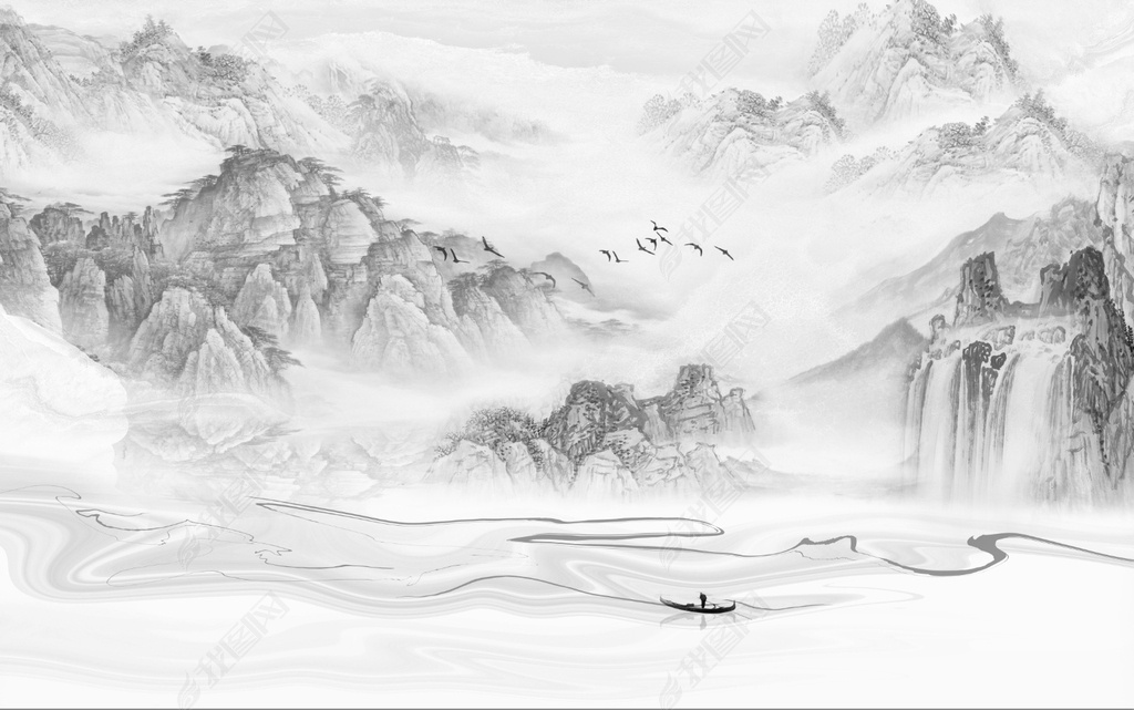 花纹图案抽象水墨意境水墨大理石水墨画大理石花纹图案家居数码图案