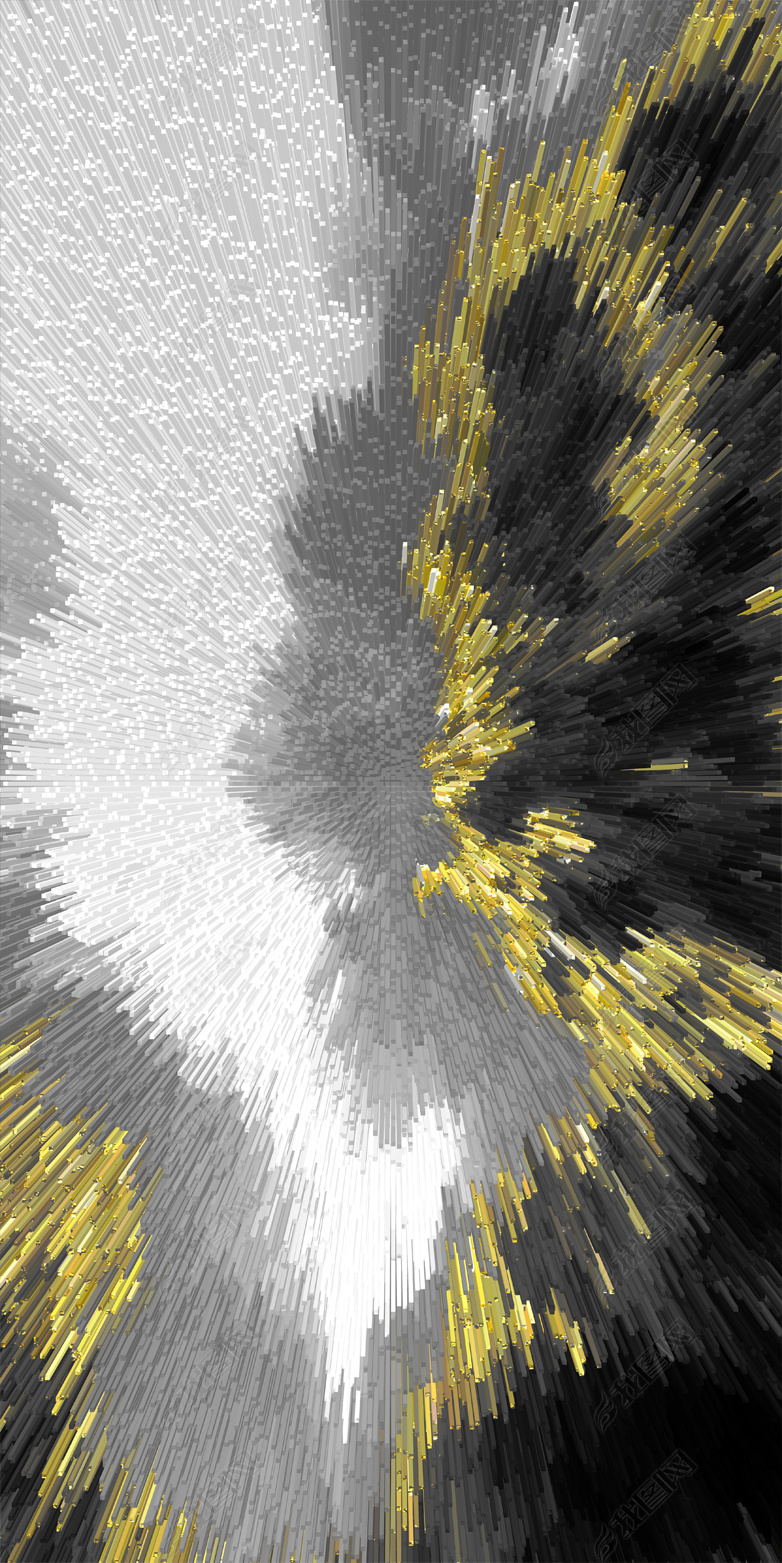 花纹图案轻奢抽象原创现代简约抽象艺术水墨黑白色块家居金箔画花纹