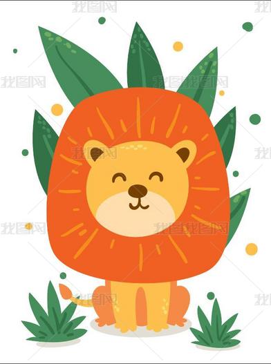 花纹图案-卡通可爱动物儿童房壁画挂画三联画花下载-编号23639743-花