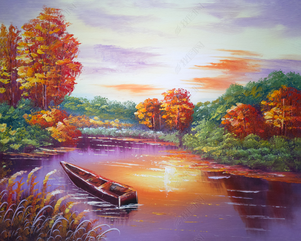 花纹图案艺术抽象田园河水风景花纹图案家居数码图案