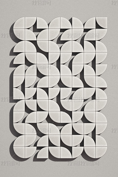 原创花纹图案-现代抽象几何艺术色块组合北欧花纹图案家居数码图案