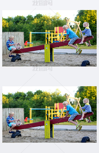 Happy kid hing fun at playground