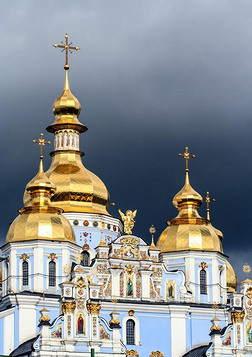 乌克兰的宗教建筑.基辅金色圆顶教堂.