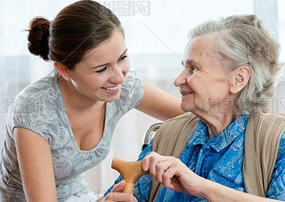 Nursing lady at home