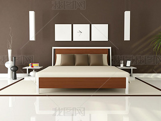 brun moderna sovrum