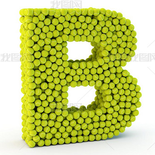 3D lettre b, fabriqu  partir de balles de tennis