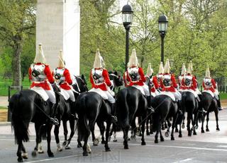 Preparing to change the guards at Buckingham Palace