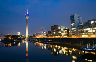 Dsseldorf Media Harbor at Night