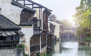 Ancient rivers and residential buildings in Wuzhen, Zhejiang Pro