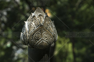 Stone lotus at Wat Tham Sua, Krabi, Thailand Ancient sculpted stone