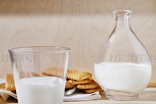 Glass of milk and cookies