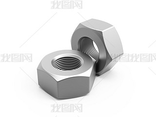 Steel nuts isolated