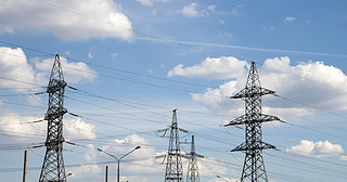 Electricity pylons and line