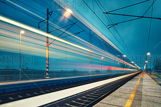 Light trail of the train 