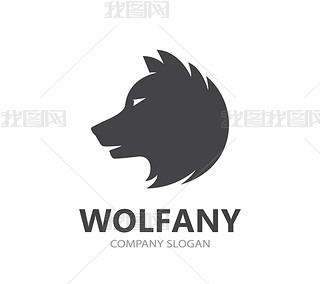 wolf and predator logo combination. Beast and dog symbol or icon. Unique wildlife and hunter logotyp