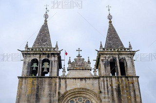 Felgueiras, Portugal - June 10, 2018 : Details of the Monastery of Pombeiro or Monastery of Santa Ma