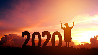 2020 New year Silhouette people graduation in 2020 years educati