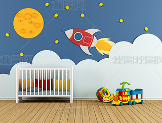 Baby room with cradle