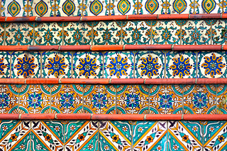 Spanish tiles decoration on stairway