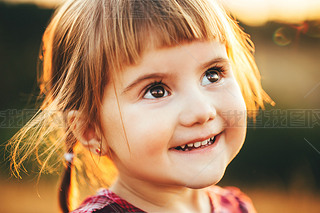 Portrait of a cute little iling girl