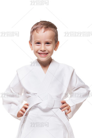 Smiling fighter in kimono