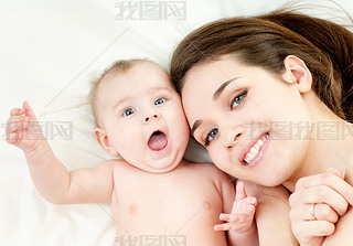 happy family mother and baby