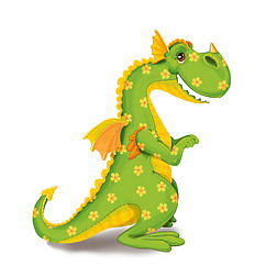 雷利诺龙摄影图|在白色背景上的一朵花的玩具恐龙.