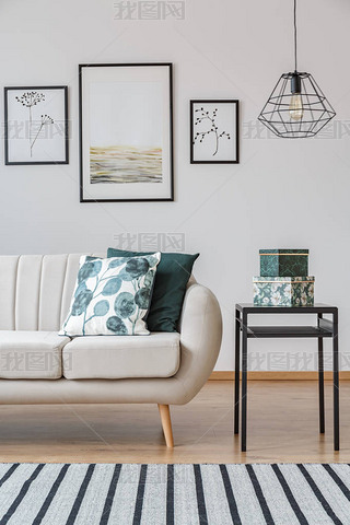 Elegant white and beige living room